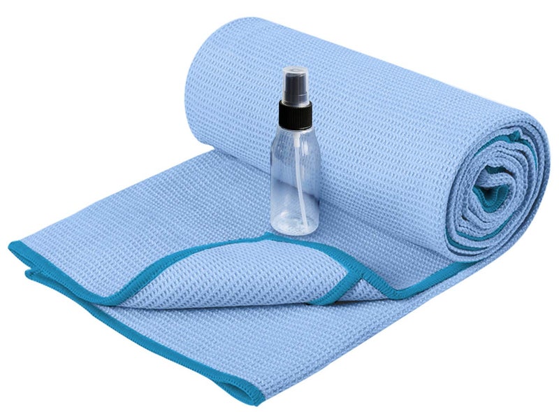 Heathyoga Hot Yoga Towel Non Slip, Microfiber Non Slip Yoga Mat Towel, Exclusive Corner Pockets Design, Dual-Grip, Sweat Absorbent, Perfect for Hot Yoga, Bikram, Pilates and Yoga Mats - Image 1